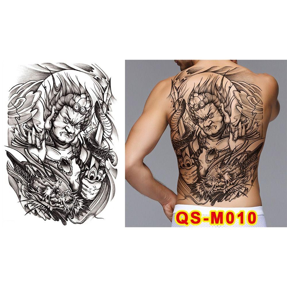 Water Transfer Printing Full Back Tattoo Sticker Buddha Pattern Full Back Temporary Tattoos  Unisex