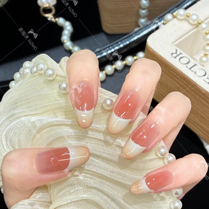 

Milky White French Autumn/Winter Wearable Nails - High-End Simple Whitening Nail Art L [For slightly plump/larger hands]