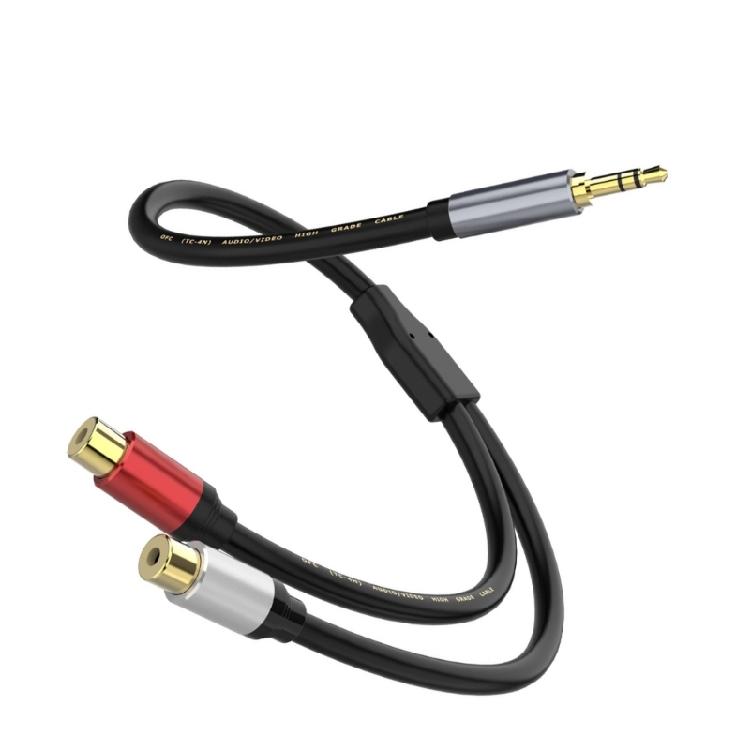 Portable 3.5mm Male To 2RCA Female Cable for Transmitting HiFi Stereo Sound To Amplifiers and TV HiFi Sound Quality
