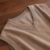 Men's 100% Cashmere Vest Business Casual Knitted Sleeveless V-Neck Jumper Loose Pull Over Top Pullover Cashmere Sweater