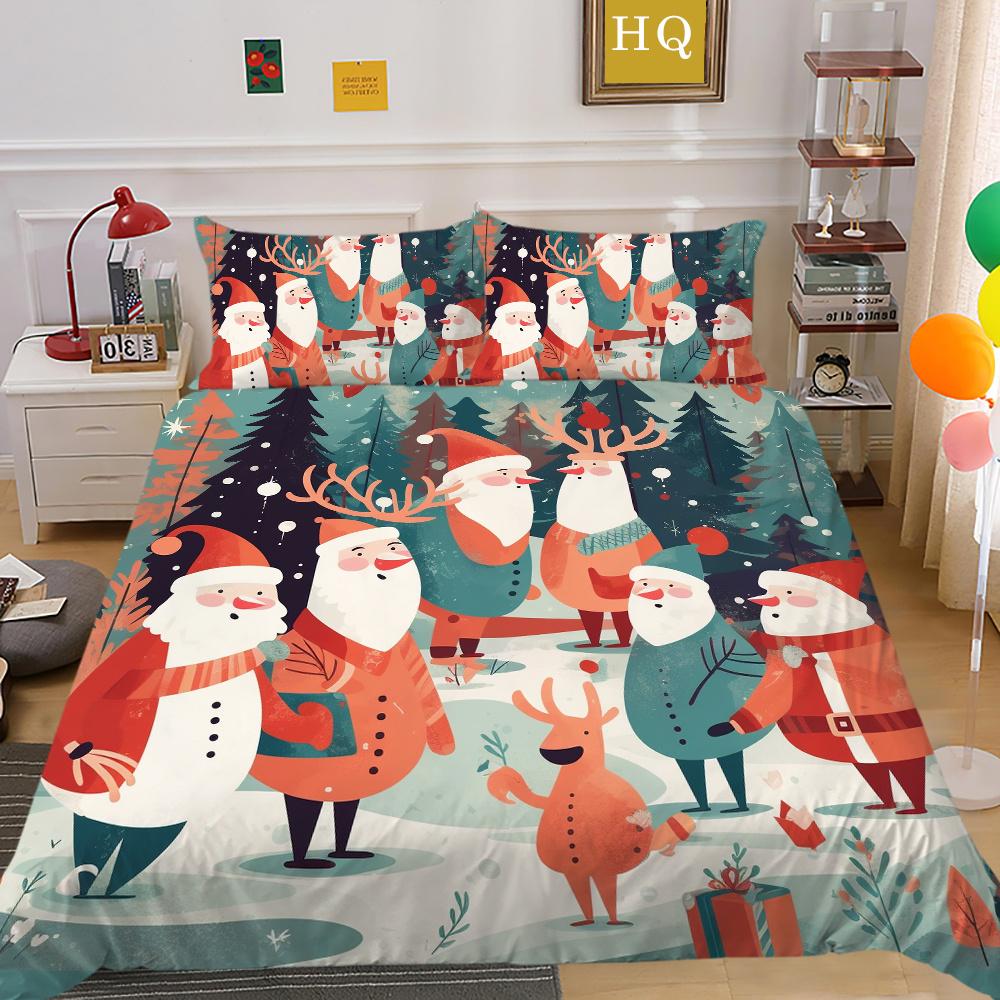 3D Christmas Printing Bed Set Cover King Size Polyester Bedding Set Boy Kid High Quality Bed Clothes