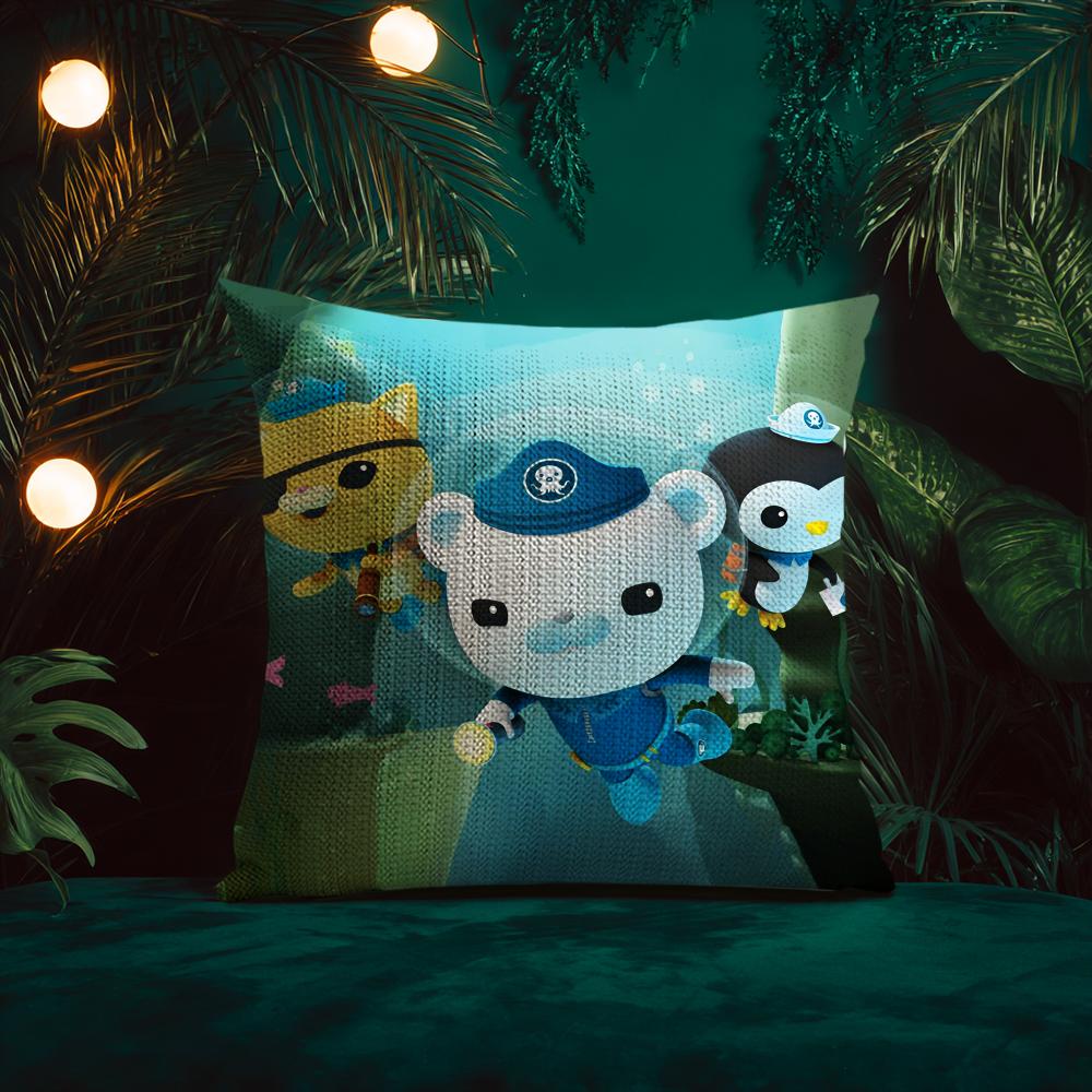 Cartoon Animation Cute The Octonauts Cushion Cover Silky Elegant Comfort Sofa Bed Invisible Zipper Beach Pillowcase