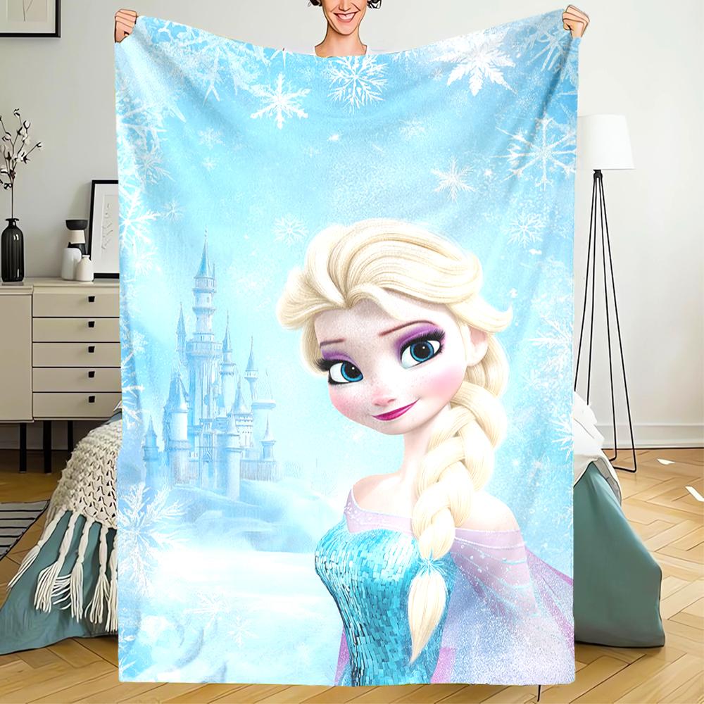 Elsa Theme Printed Blanket - Perfect for Couch, Bed, Travel & Outdoor Use | Machine Washable, Cozy & Durable.