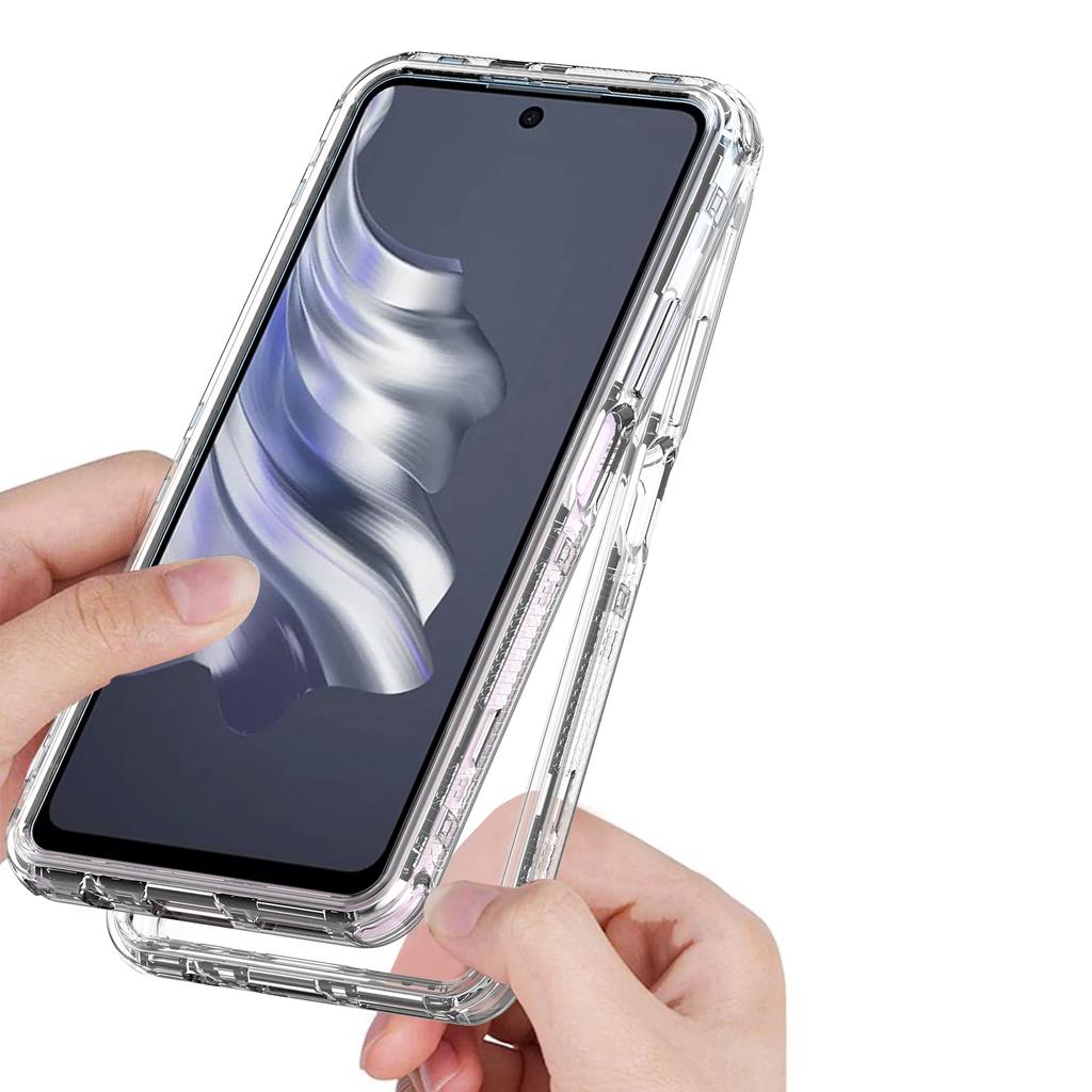 3 in 1 Hybrid Armor Shockproof Phone Case For Tecno Spark 20 Pro Hard Plastic Frame Transparent TPU Back Cover Coque Fundas