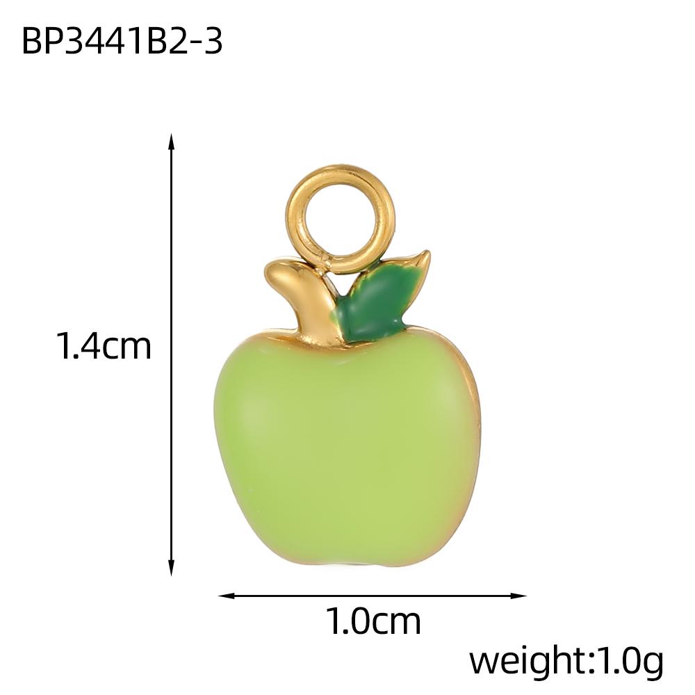 CARLIDANA Fashion Moon-shaped Multi-color Oil-dripping Gold Plated Stainless Steel Pendant Heart Apple Accessories DIY Jewelry