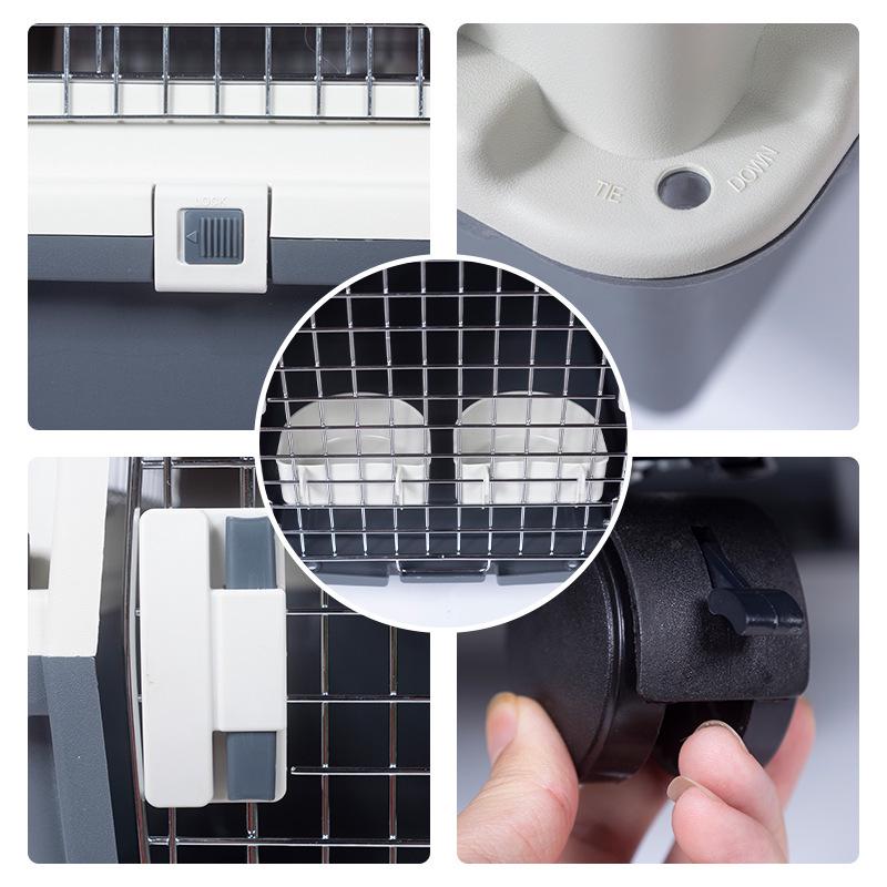 Portable Plastic Pet Carrier for Small/Medium Pets - Detachable Airline-Approved Transport Box
