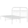 Metal Bed Frame with Headboard White 120 x 190 cm