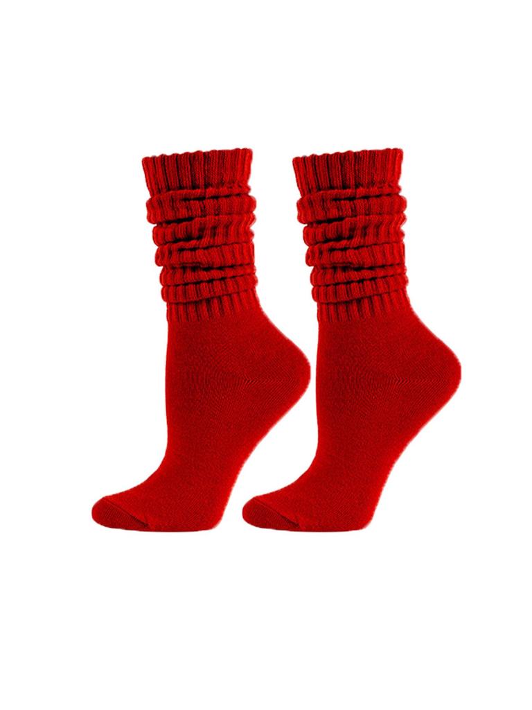 Candy Color Chunky Socks for Men and Women - Autumn/Winter Solid Slimming Long Socks