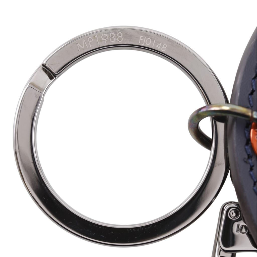 Louis Vuitton Portocle LV Upside Down Key Ring MP1988 Monogram Ink Bag Charm Black Calfskin Mens Used