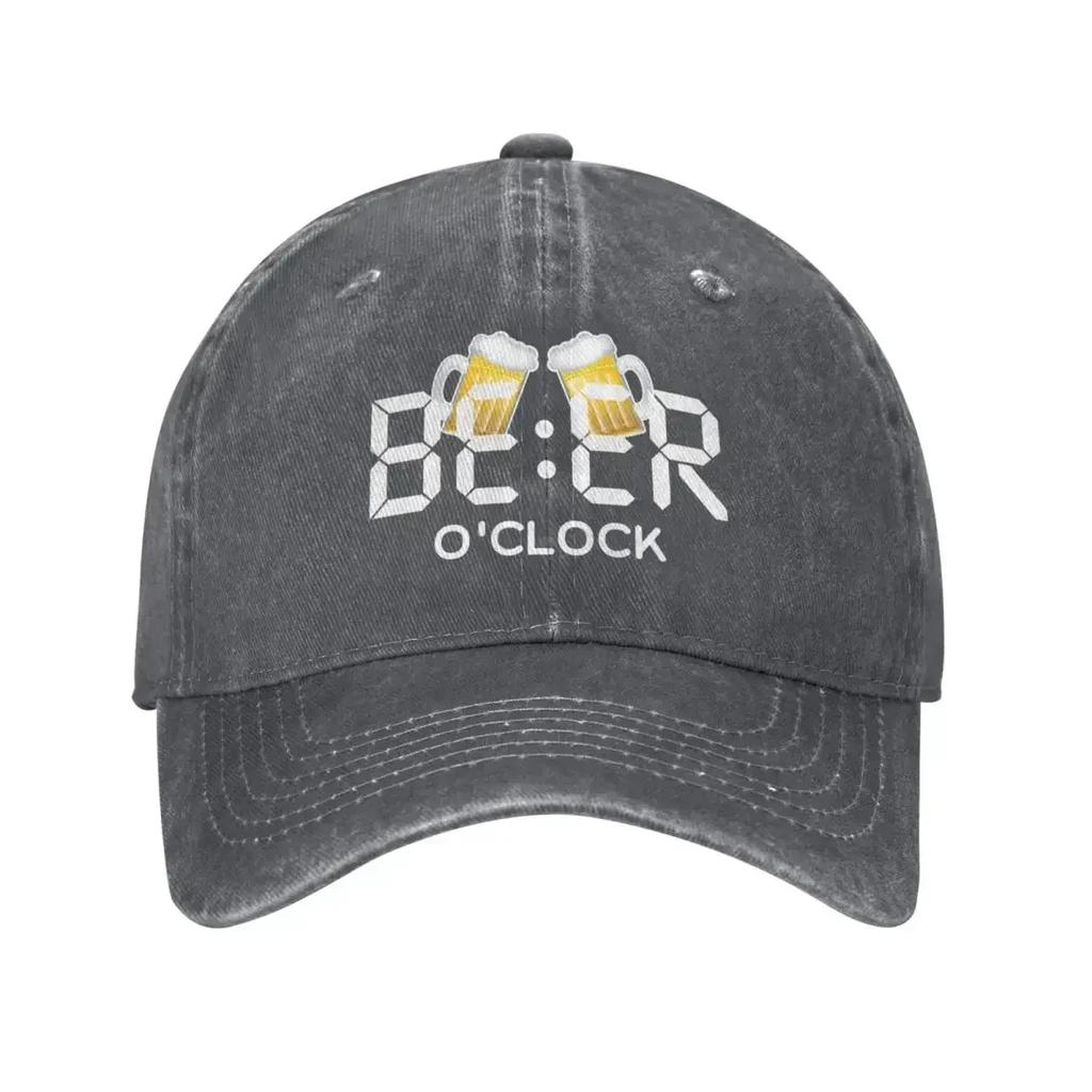 Beer Oclock Unisex Style Baseball Cap Beer Lover Distressed Cotton Hats Cap Classic Outdoor Summer Adjustable Fit Headwear