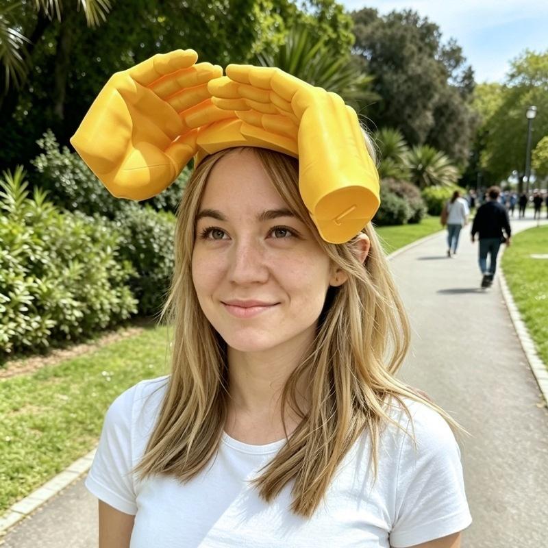 Creative Uv Protection Hand Palm Sun Visor Hat Funny Novelty Hands Sun Shade Headband For Outdoor, Party, Beach, Po Props