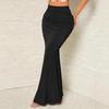 European and American High-Waisted Elastic Pleated Fishtail Midi Skirt for Autumn and Winter