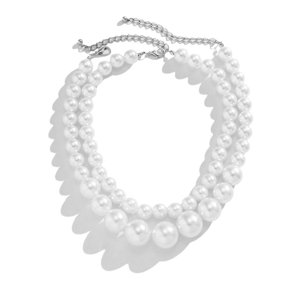 Moda Europeo-Americana: Collar Retro de Perlas Grandes para Mujer - Elegante Accesorio para Fiestas Nocturnas