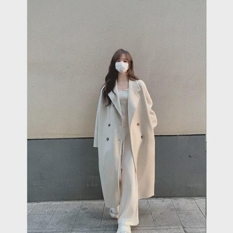 Petite Woolen Coat for Women - 2025 Autumn/Winter, Hepburn & Korean Style (350g)