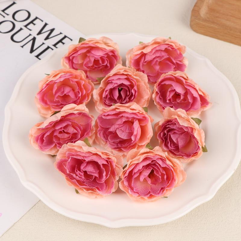 10 шт. 4 см шелковые розы многоцветные свадебные украшения скрапбукинг декор комнаты дома искусственные растения декоративные цветы венки пионы