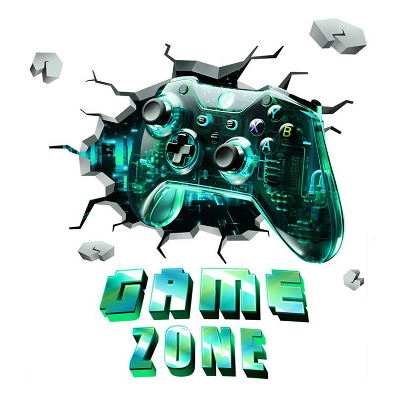Poster di Gioco più Grande Buco nel Muro 3D Arte Fresca Zona Gamer Adesivi Murali in Vinile per Controller di Gioco Decorazione per Casa Camera dei Bambini Stanze da Gioco