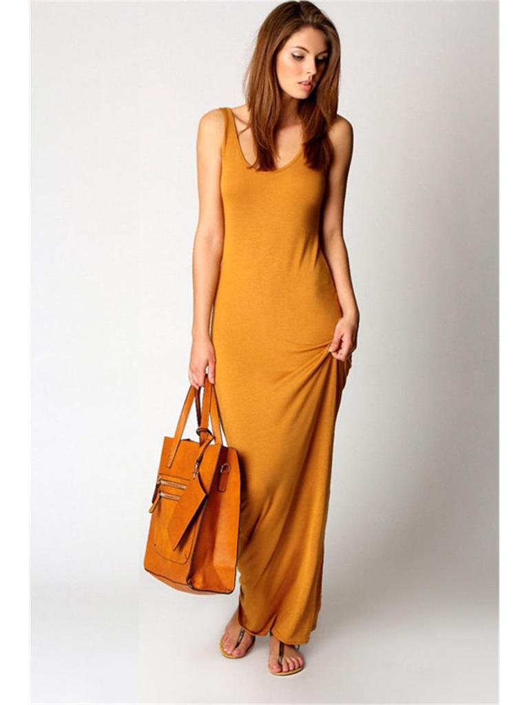 Solid Color Slim Fit Women's Long Vest Dress - Multi-size & Multi-color