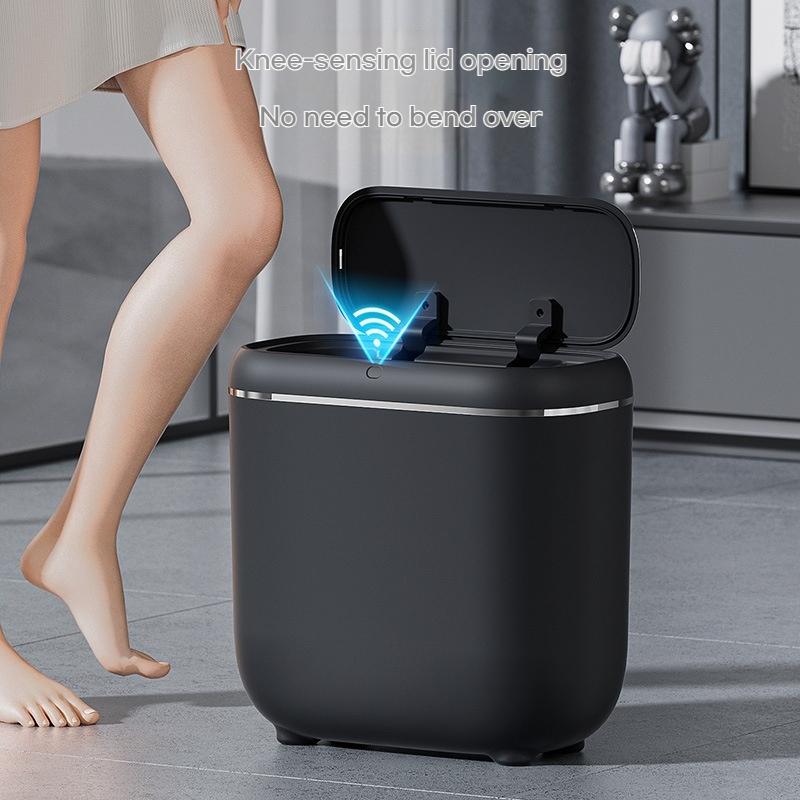 14L Smart Sensor Trash Can Flip-top Sorting Garbage Storage Box Household Wastebasket Kitchen Bathroom Bedroom Waste Collector
