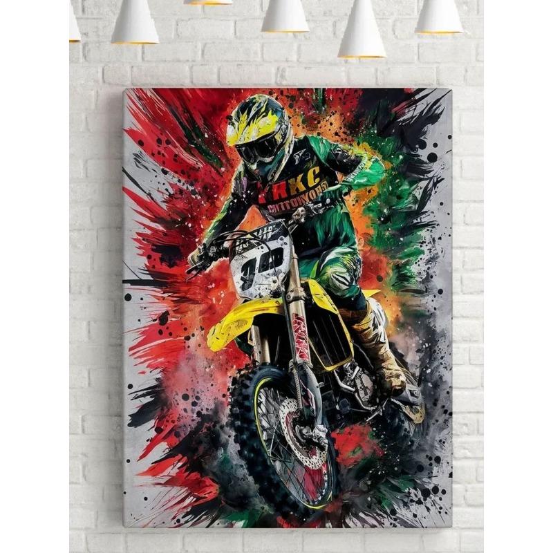 

Полотно зі стінописом мотоцикла, Картина для декору інтер єру