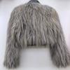 Women's Short Real Raccoon Wool Coat Sheepskin Square Collar Youthful Slim Fur Striped Coat for Women