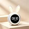 Cute Rabbit Alarm Clock with Night Light & Phone Charger