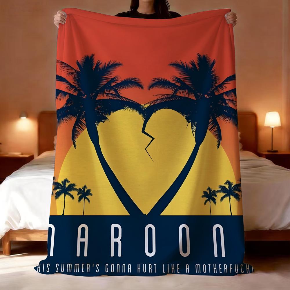 Maroon5 Throw Lightweight 240g Flannel Blanket Soft Skin-friendly for Summer Cooling 75x90cm