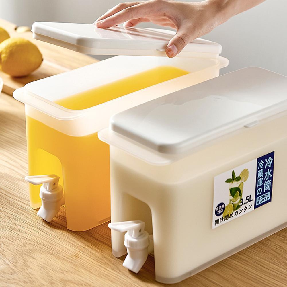 3.5l Household Water Container With Faucet 3.5l Large Capacity Summer Drink Dispenser For Lemon Fruit Tea Cold Drinks