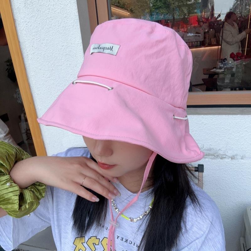 Women Summer Quick-drying Fisherman Hat Large Brim Sunshade Bucket Cap Korean Girl Beach Travel Caps Dual-use Variable Bag