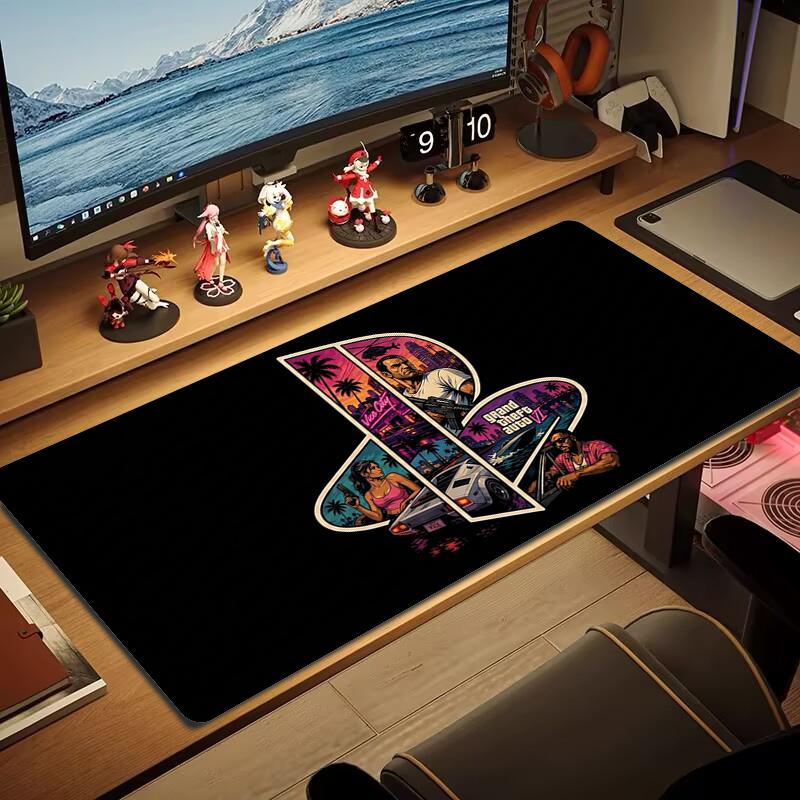 Grand Theft Auto Mouse Pad Large Gaming Table Cushion Non-slip Laptop Tablet Big Mousepad XXL Mat Mini PC Playmat With Lock edge
