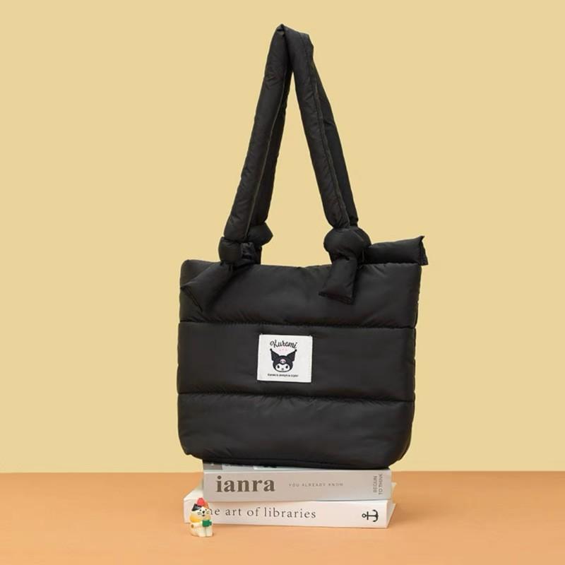 Fashion Cartoon Down Cloth Handbag Bag Four-color Shoulder Bag Cute Soft Cute Cat Tote Bag Large-capacity Bag