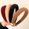 Solid Color Velvet Headbands Sponge Padded Thick Hair Hoop Bands Fashion Hair Hoop  Girls