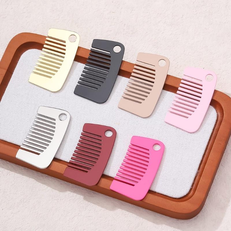 Fashionable Mini Comb Necklace Pendant Portable Hairbrush for Stylish Women Hair Grooming Tool Unique Accessories