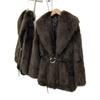 European and American style retro waist free belt new artificial fur medium and long coat fashionable plush lapel coat women