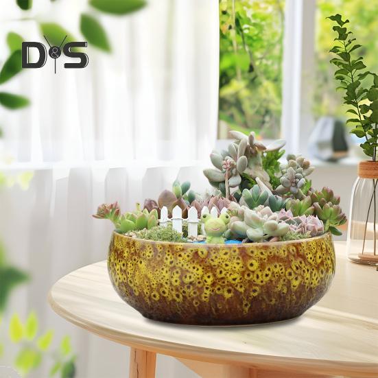 Ceramiczna miska Lotus dla roślin wodnych, szczelna hydroponiczna doniczka na kwiaty, ceramiczna miska wysokotemperaturowa dla sukulentów, akwarium