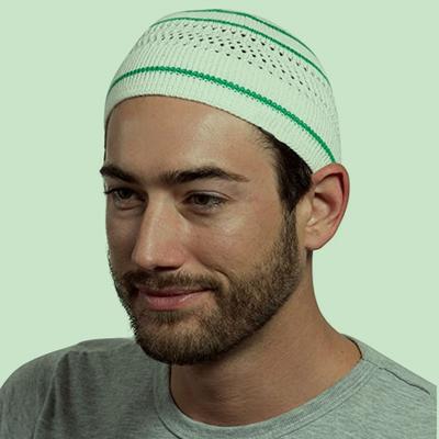 Gorro de Tricô Muçulmano Turco Homens Mulheres Chapéu Kufi Islâmico Respirável Touca de Oração Arábia Saudita Preto Branco Gorros de Caveira Masculinos