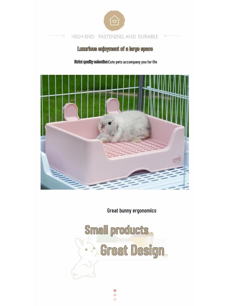 UMI Anti-Tip Rabbit & Guinea Pig Litter Box – Medium to Large, Anti-Spray Design