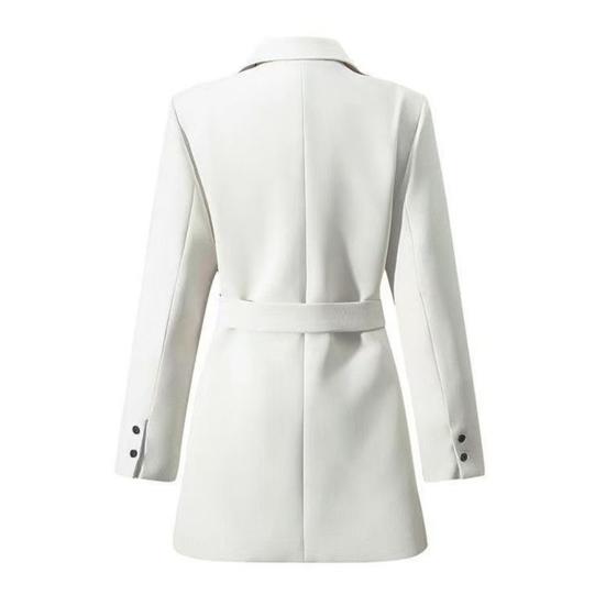 Dámský oblek Kabát Límec Dlouhý rukáv Boční knoflíky Zapínání Bunda oblek Jednobarevný Volný střih Základní Business Svrchní oblečení