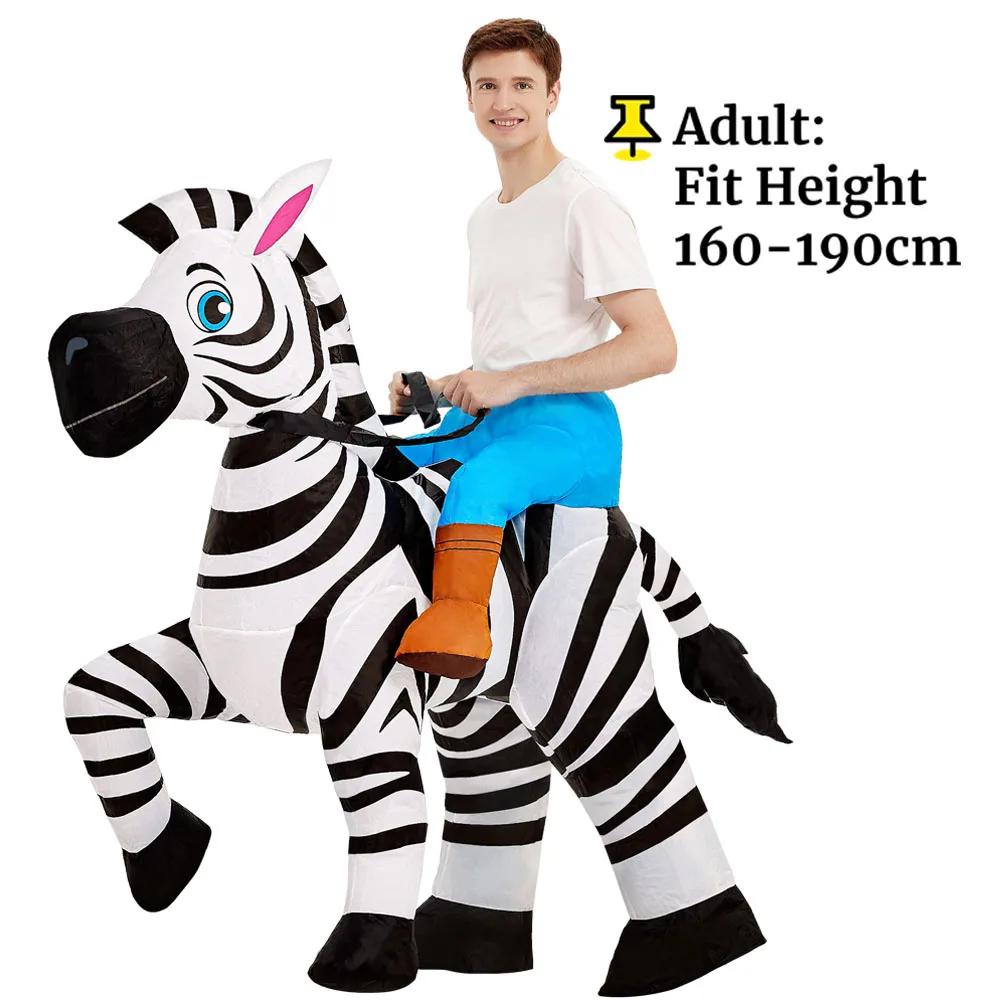 Dziecięcy Nadmuchiwany Kostium Zebra Do Jazdy Zabawny Nadmuchiwany Kostium Zwierzęcia Dla Chłopców Dziewczynek Halloween Karnawał Impreza Przebranie Cosplay