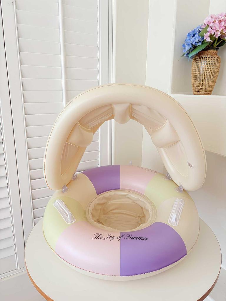 Xiao Lv Inflatable Baby Swim Ring with Removable Sunshade Canopy