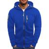 Yousheng Men Spring Fall Fitness Hoodie with Zipper Pockets Zip-up Cardigan Thick Solid Color Daily Coat Elastic Cuffs And Hem Jacket for Travel And