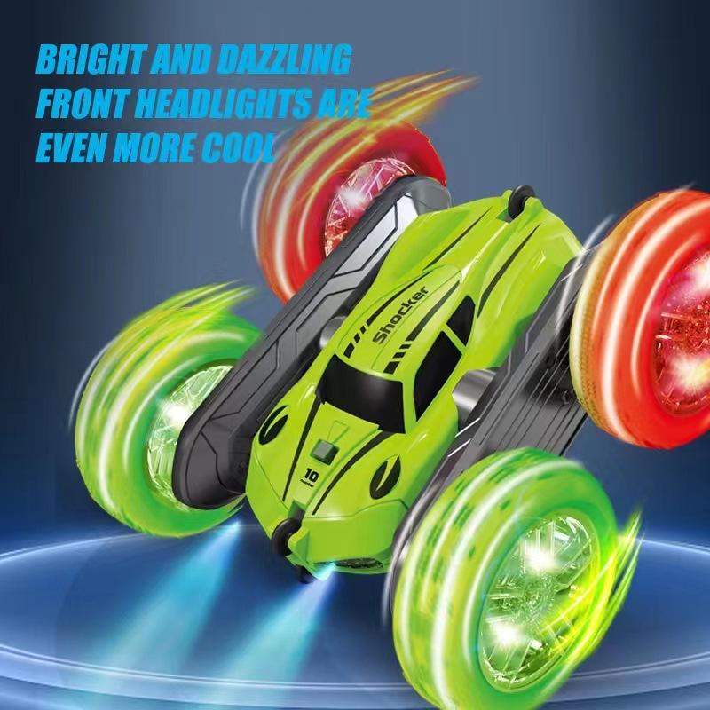Light Wheel Remote Control Stunt Car Double-Sided Swing Arm Tumbling Car Four-Wheel Drive Deformation Remote Control Car Children'S Toy Car