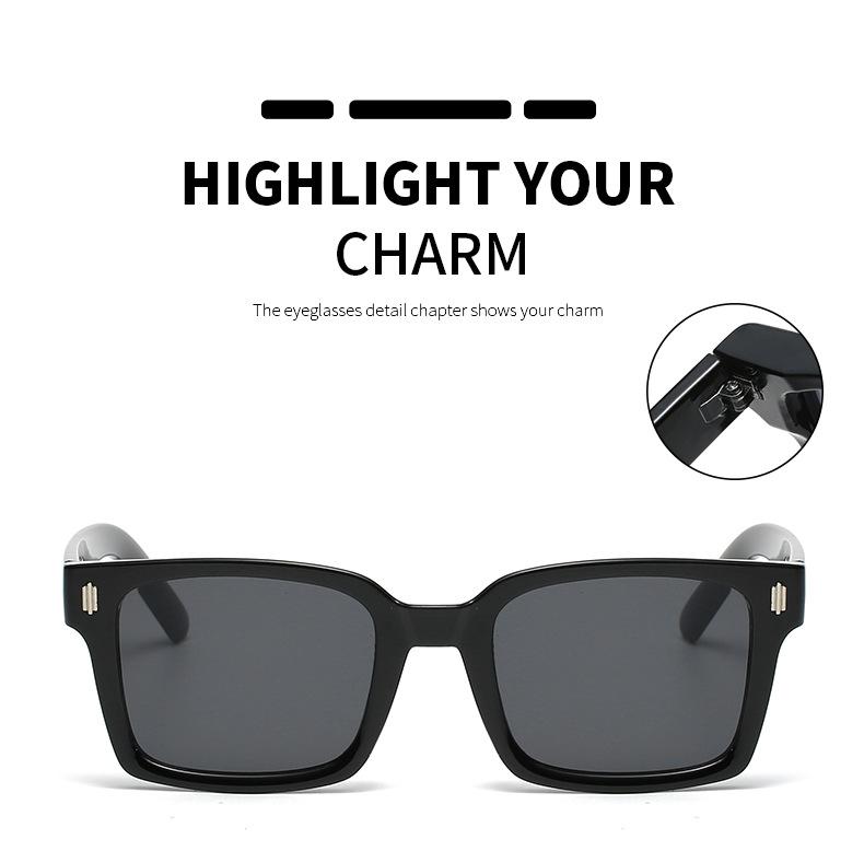 Fashion Square Sunglasses Women Men Brand Designer Mirror Shades Sun Glasses Male Female Retro Rivet Outdoor