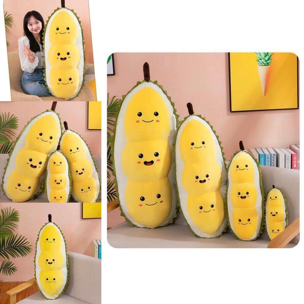 Süßes Cartoon-Durian-Bohnen-Plüschkissen Gemütliches Weiches Spielzeug Für Schlafzimmerdekoration Und Geschenke