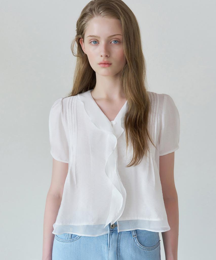 LETTERA Frill Short Sleeve Blouse