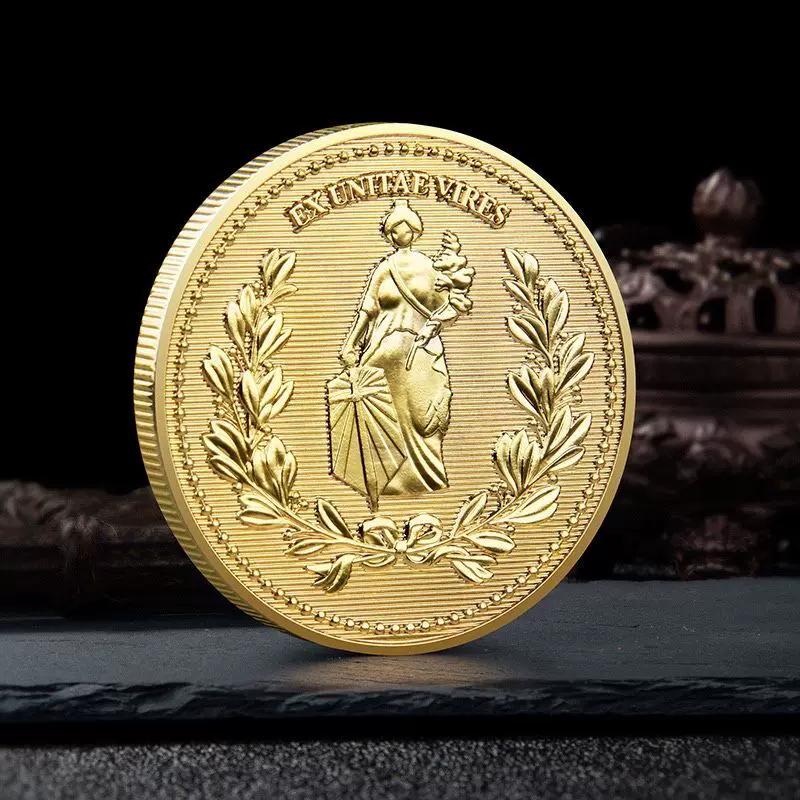 Guardian Lion Gold Plated Commemorative Medal Collection Coin Animal Lion Gold Coin Commemorative Coin