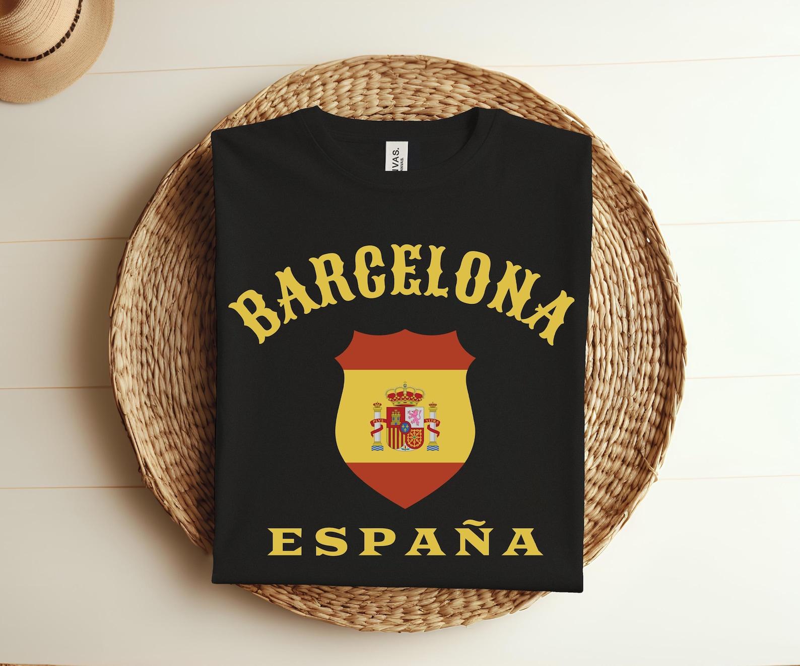 Barcelona City Spain   Kids Spanish Flag Red España T-Shirt, Gift For Spain Lovers, Great Spanish Sport Events, Travel Visit Spain, 100