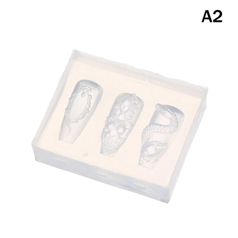 3D Relief Goldfisch Wasserbeutel Silikon Nagelkunst Form DIY Nageldekoration Transparent Maniküre Vorlage