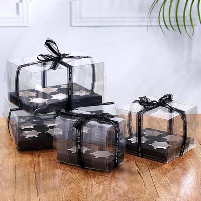 2/4/6/12Tablets Cake Box Clear Transparent Gift Box Moon Cake/ Cupcake Packaging Box Wedding Party Cake
