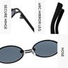 Luxury Vintage Durable Metal Metal Spectacle Frame Frame Elliptical Frame Punk Fashionable Street Photo Sun Glasses Glasses for Men and Womens