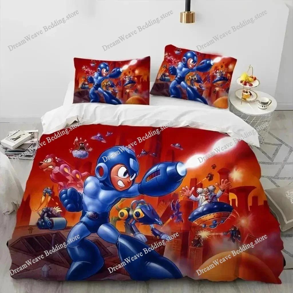 Mega Man X DiVE Bedding Set Single Twin Full Queen King Size Bed Set Adult Boys Bedroom Duvet Cover Sets 3D Anime Bed Set